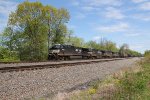 NS 4404 leads train 593, a string of coal empties